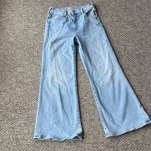 MOTHER Light Blue Wide Leg Jeans